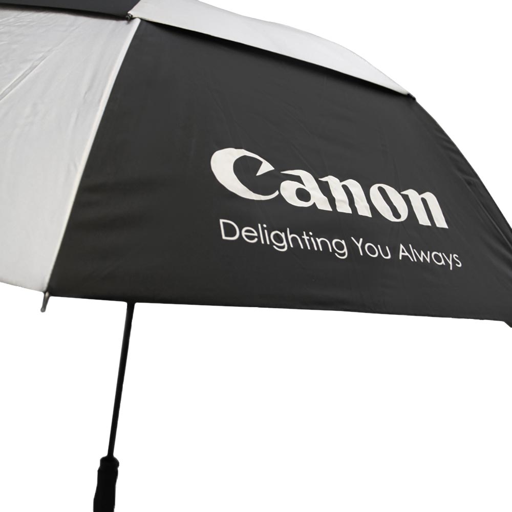 Canon Professional Golf Umbrella | Black & Silver Alternating Design